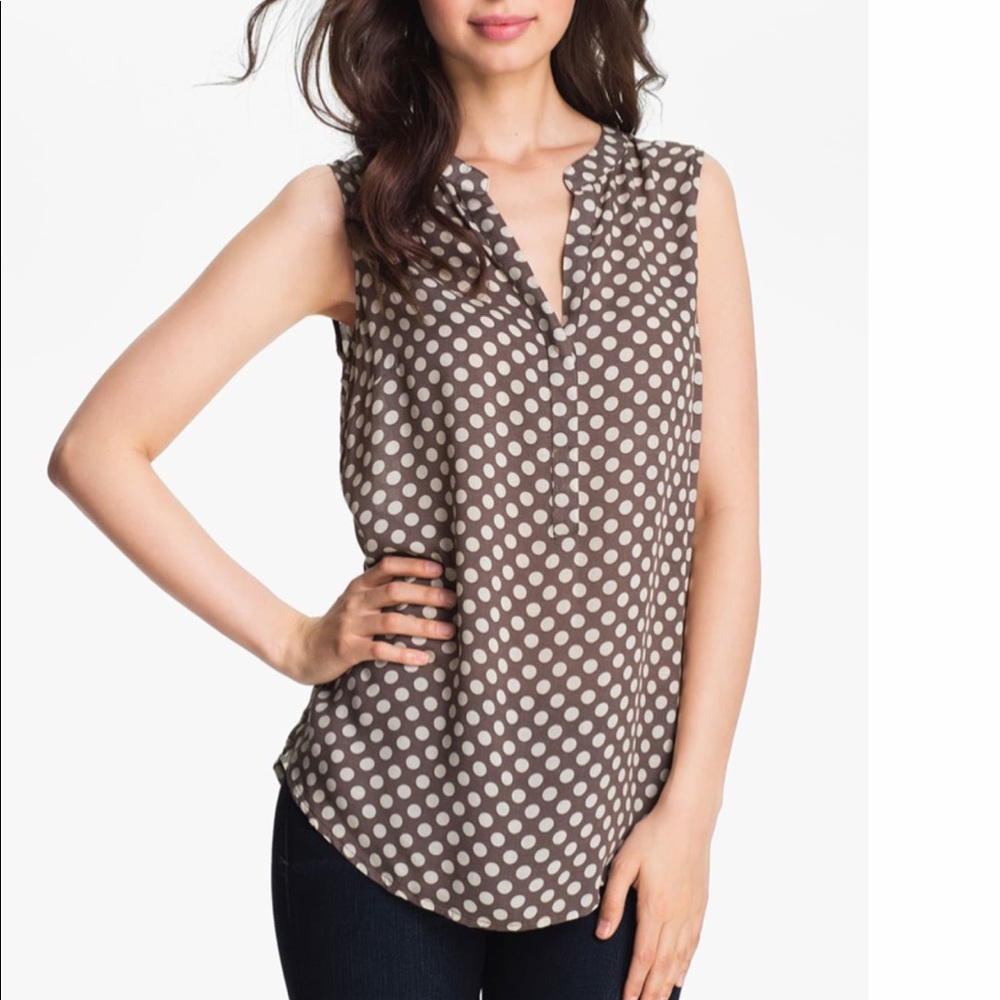 Sleeveless Dot Print Blouse, Sandra Ingrish